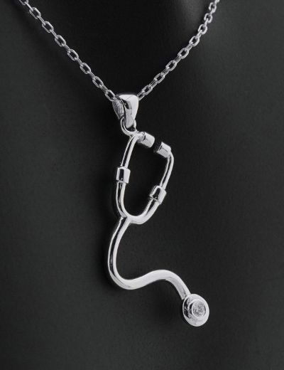 Pırlanta Steteskop Kolye resmi