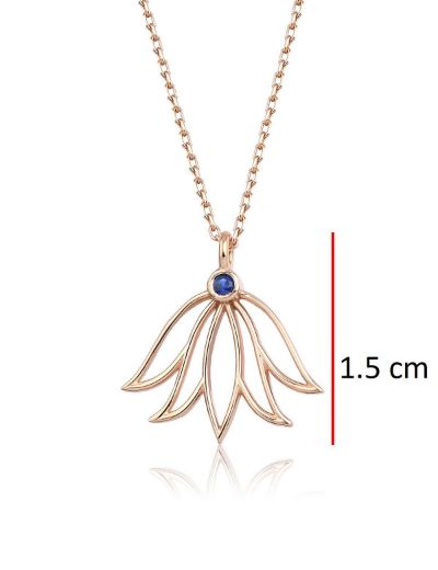 Safir Lotus Çiçeği Kolye resmi