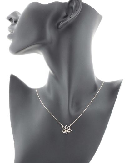 Safir Lotus Çiçeği Kolye resmi