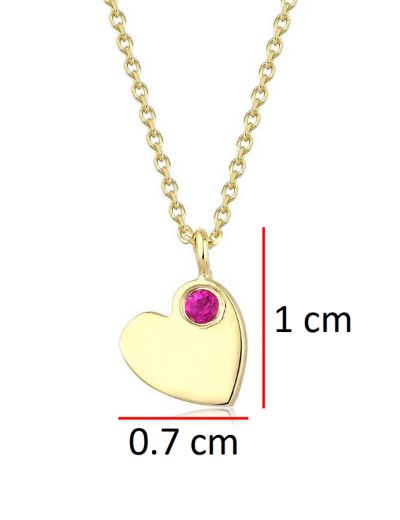 Yakut Kalbimin Tek Sahibi Altın Kolye resmi