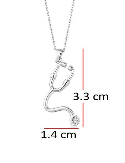 Pırlanta Steteskop Kolye resmi