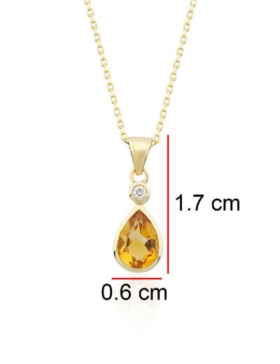 Damla Citrine Tektaş Kolye resmi