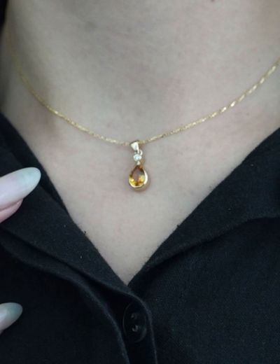 Damla Citrine Tektaş Kolye resmi