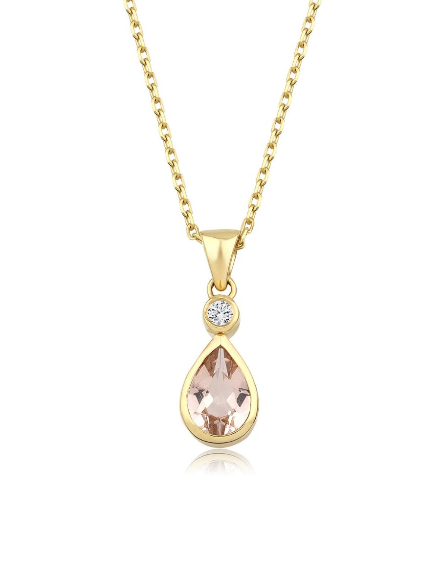 Damla Morganite Tektaş Kolye resmi