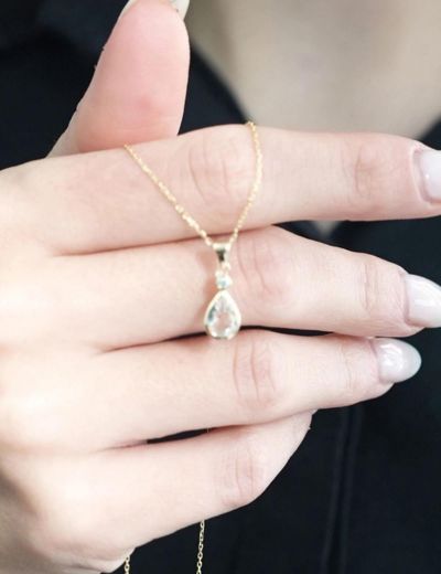 Damla Morganite Tektaş Kolye resmi