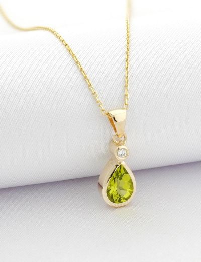Damla Peridot Tektaş Kolye resmi