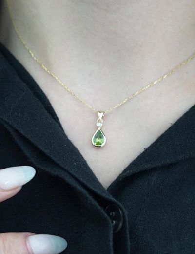 Damla Peridot Tektaş Kolye resmi