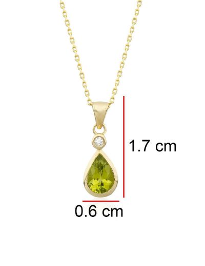 Damla Peridot Tektaş Kolye resmi