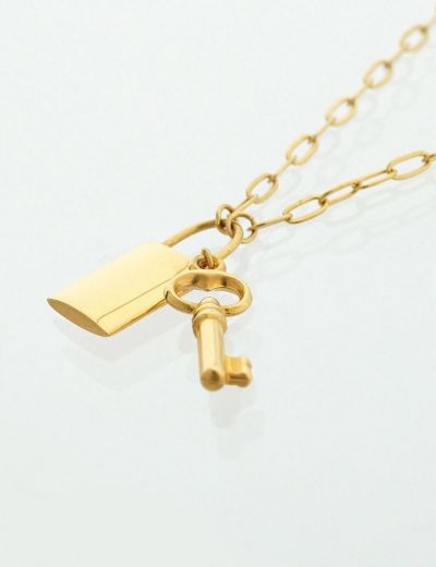 22 Ayar Altın Anahtar Kilit Kolye resmi