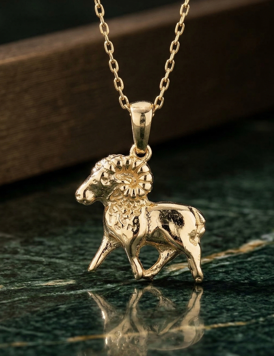 Koç Burcu Altın Kolye / 14 Ayar resmi