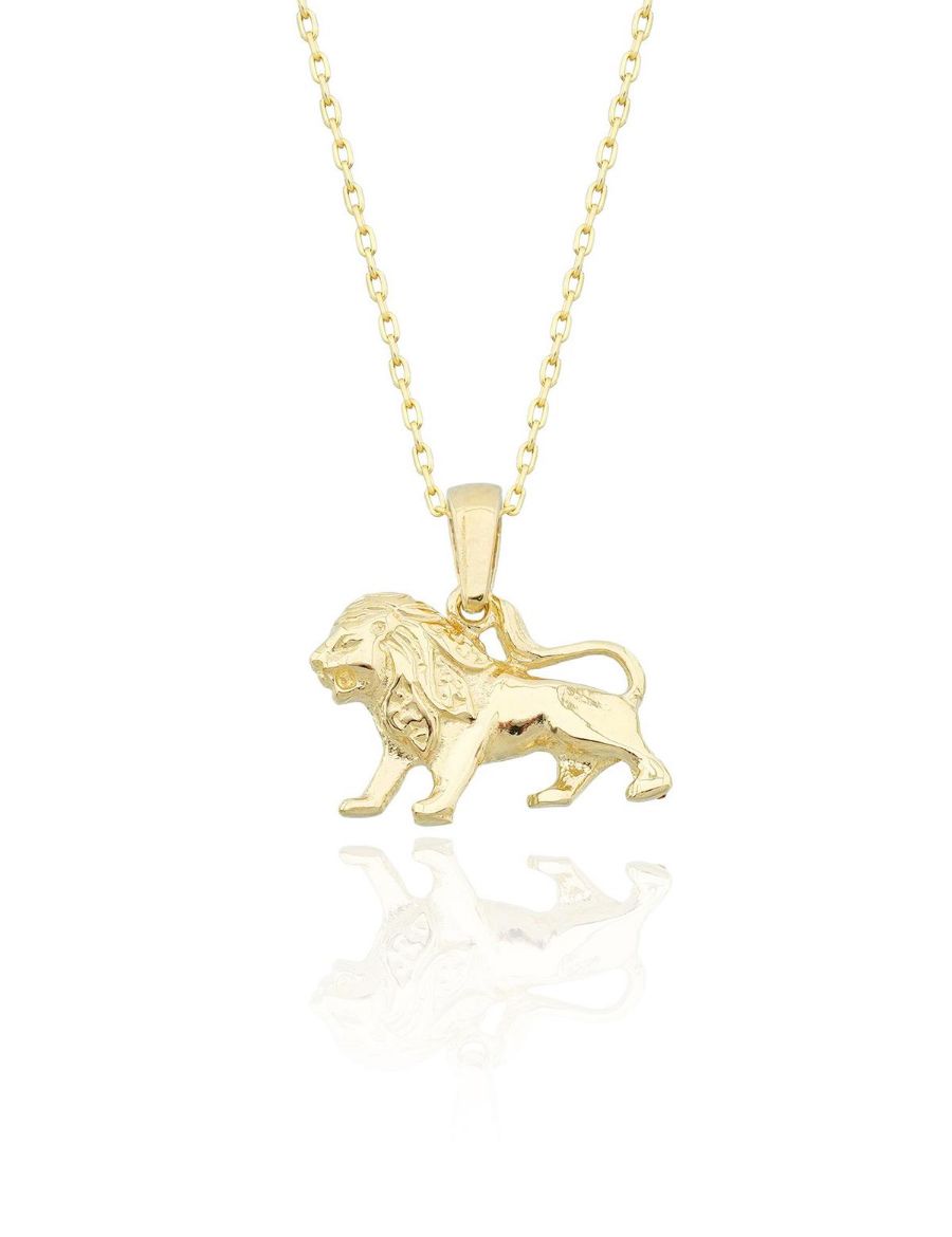 Aslan Burcu Altın Kolye / 14 Ayar resmi
