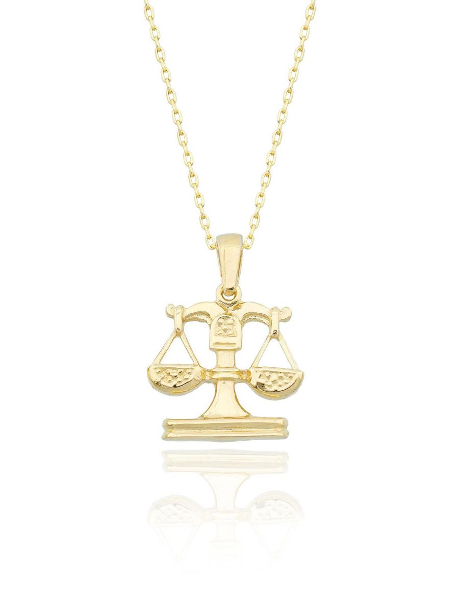 Terazi Burcu Altın Kolye / 14 Ayar resmi