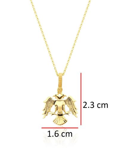 Çift Başlı Kartal Altın Kolye / 22 Ayar resmi