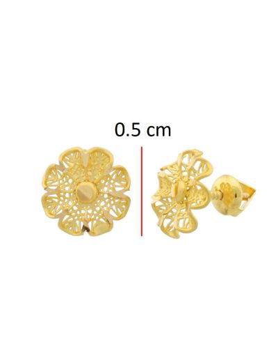 Çiçek Telkari  Çivi Altın Küpe / 22 Ayar resmi