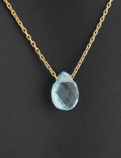 Akuamarin Damla Taşlı Kolye resmi