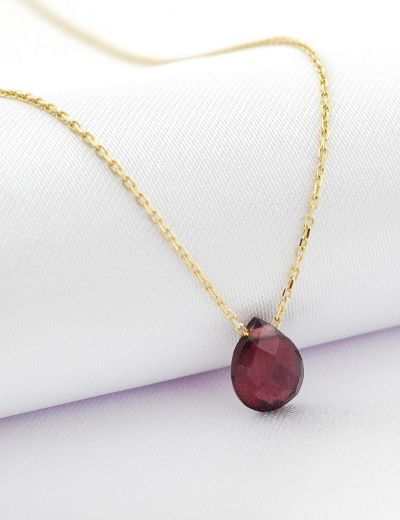Rhodolite Damla Taşlı Kolye resmi