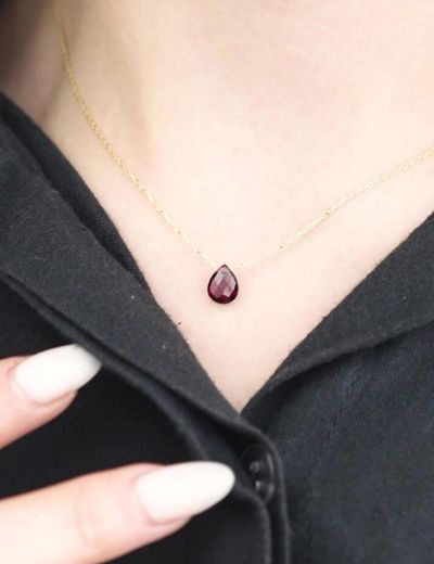 Rhodolite Damla Taşlı Kolye resmi
