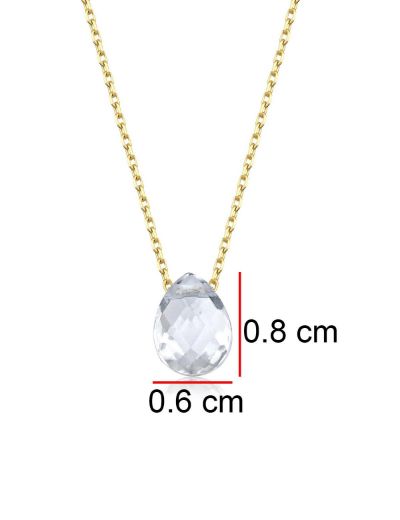 Beyaz Topaz Damla Taşlı Kolye resmi