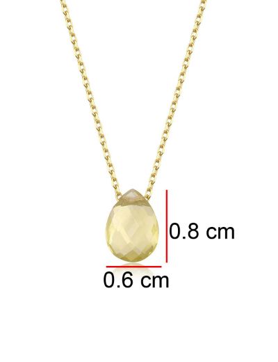 Limon Taşı Damla Kolye resmi