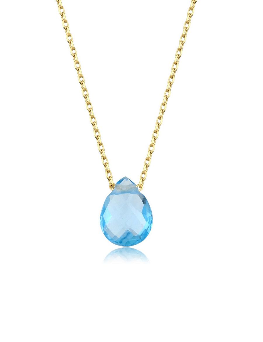 Blue Topaz Damla Taşlı Kolye resmi