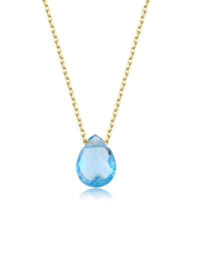 Blue Topaz Damla Taşlı Kolye resmi