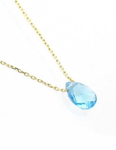 Blue Topaz Damla Taşlı Kolye resmi