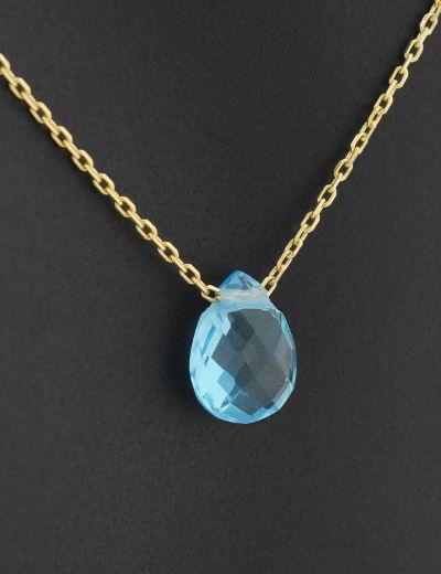 Blue Topaz Damla Taşlı Kolye resmi