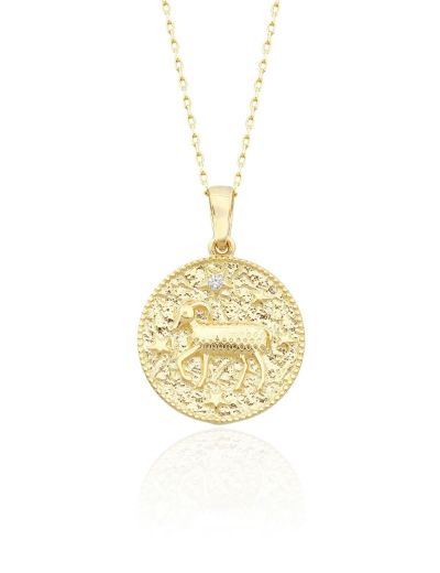 Koç Burcu Madalyon Pırlanta Kolye resmi