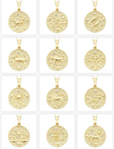 Koç Burcu Madalyon Pırlanta Kolye resmi