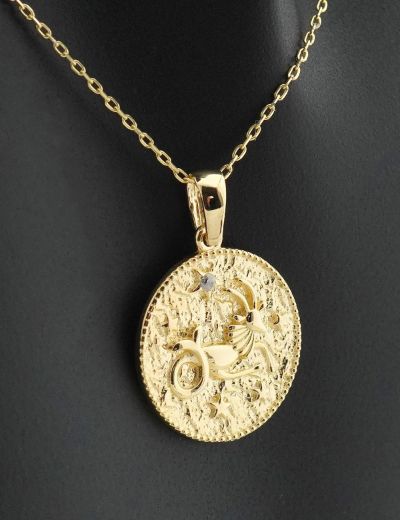 Koç Burcu Madalyon Pırlanta Kolye resmi