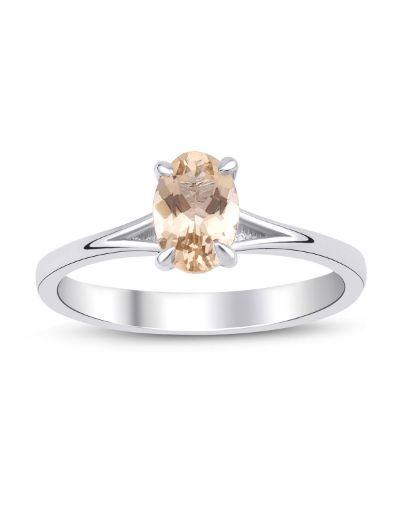 Morganite Oval Tektaş Yüzük resmi