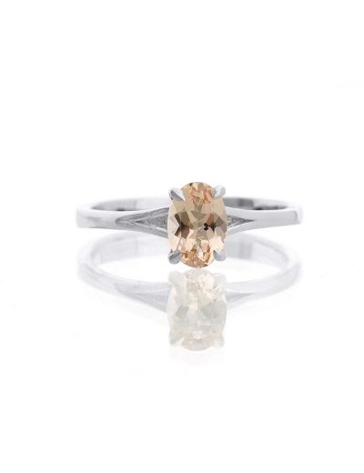 Morganite Oval Tektaş Yüzük resmi