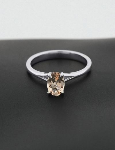 Morganite Oval Tektaş Yüzük resmi