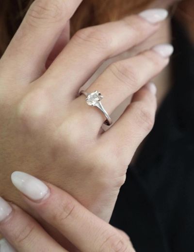 Morganite Oval Tektaş Yüzük resmi