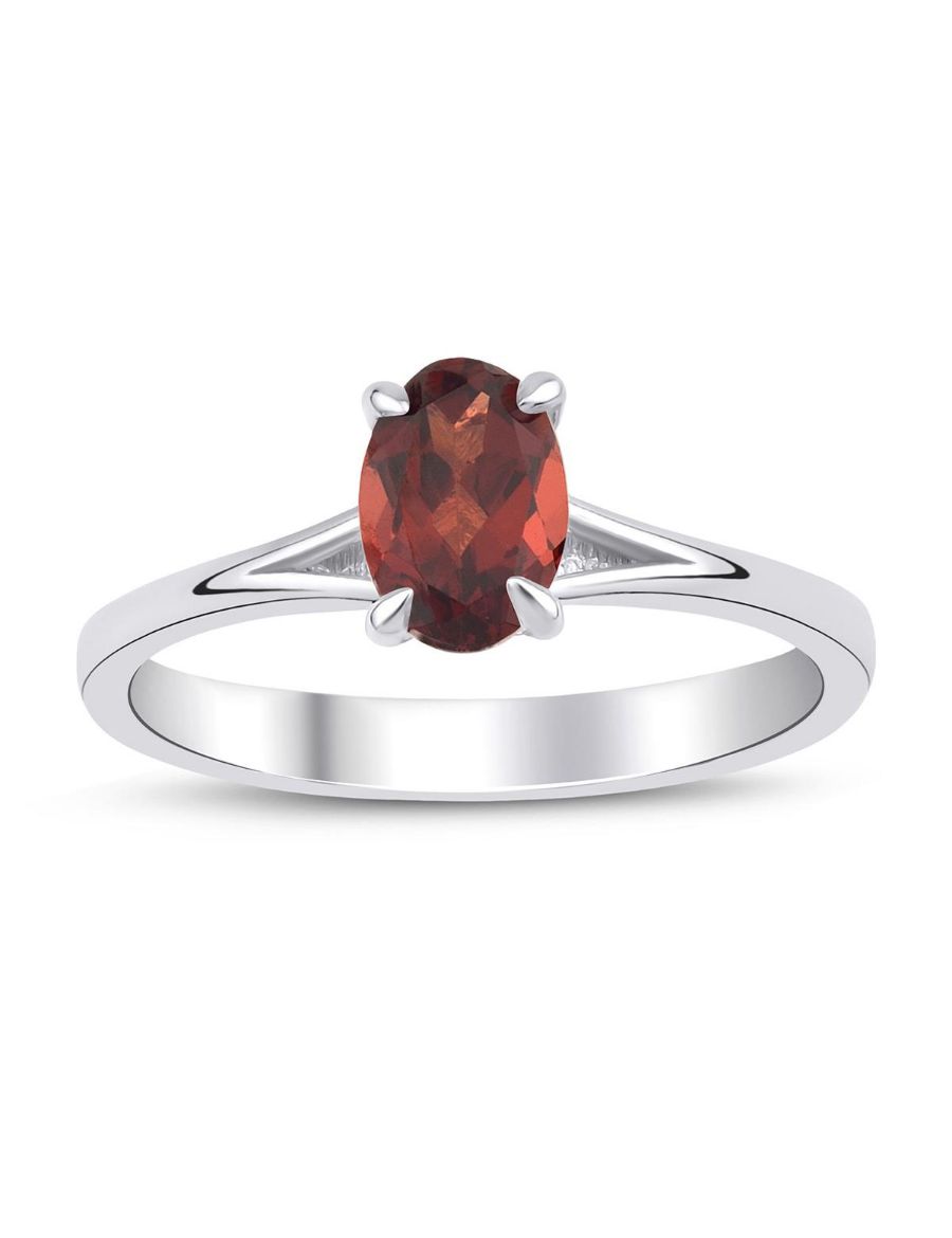 Garnet Oval Tektaş Yüzük resmi