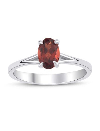 Garnet Oval Tektaş Yüzük resmi