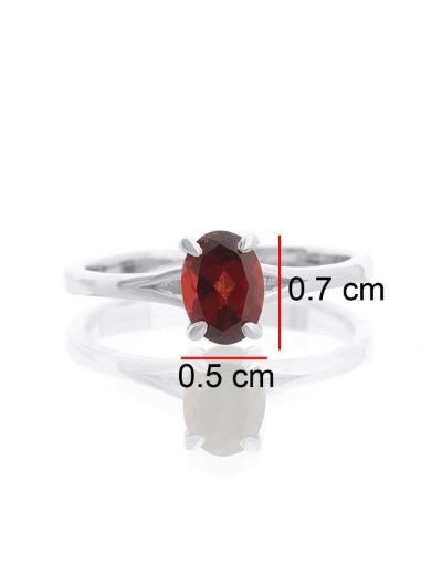 Garnet Oval Tektaş Yüzük resmi