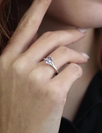 Spinel Oval Tektaş Yüzük resmi