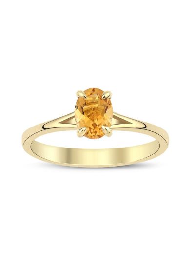 Citrine Oval Tektaş Yüzük resmi