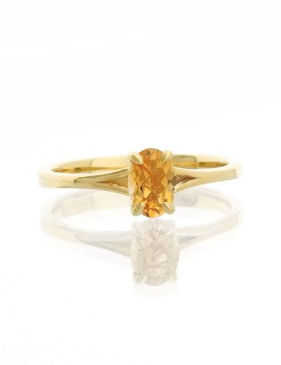 Citrine Oval Tektaş Yüzük resmi
