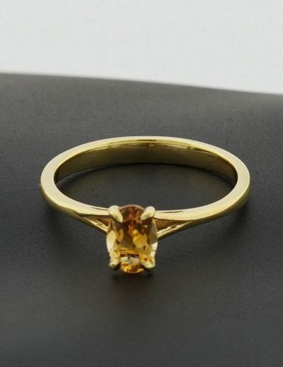 Citrine Oval Tektaş Yüzük resmi