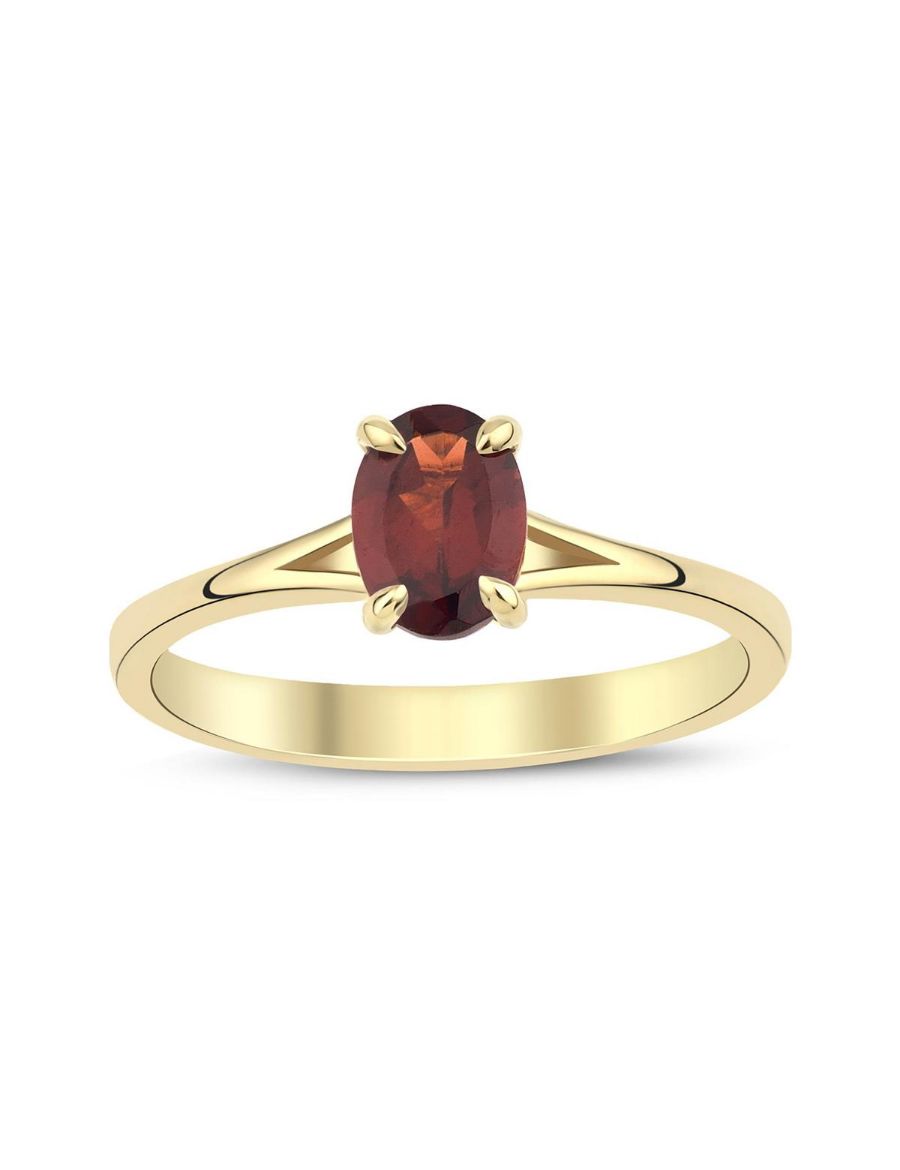 Garnet Oval Tektaş Yüzük resmi