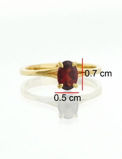 Garnet Oval Tektaş Yüzük resmi