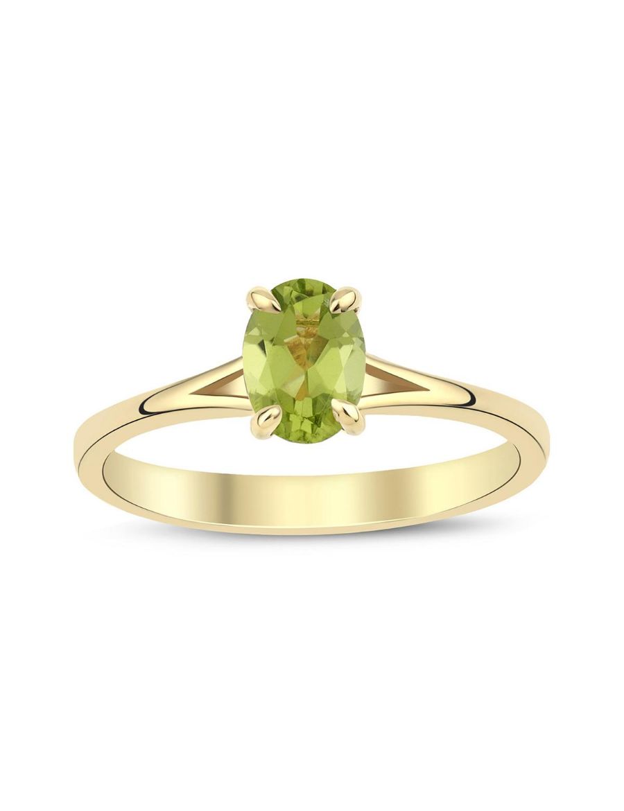 Peridot Oval Tektaş Yüzük resmi