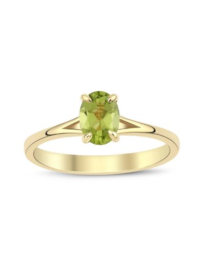 Peridot Oval Tektaş Yüzük resmi