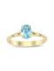 Blue Topaz Oval Tektaş Yüzük resmi