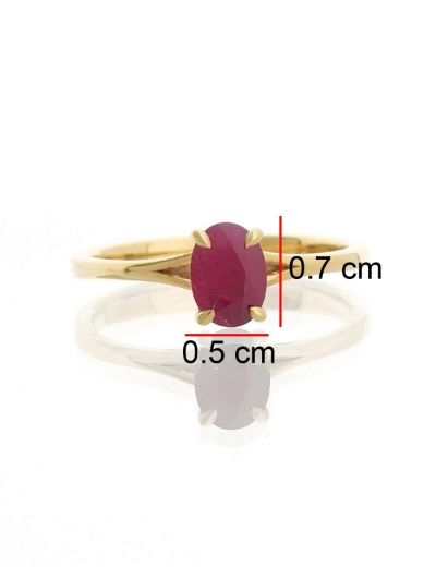 Yakut Oval Tektaş Yüzük resmi