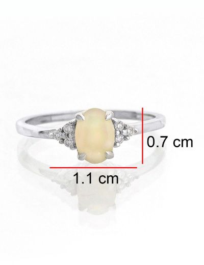 Opal Oval Tektaş Pırlanta Yüzük resmi