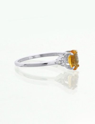 Citrine Oval Tektaş Pırlanta Yüzük resmi