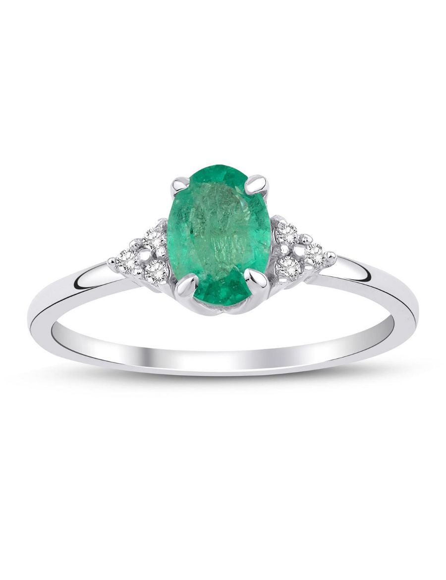 Zümrüt Oval Tektaş Yüzük resmi